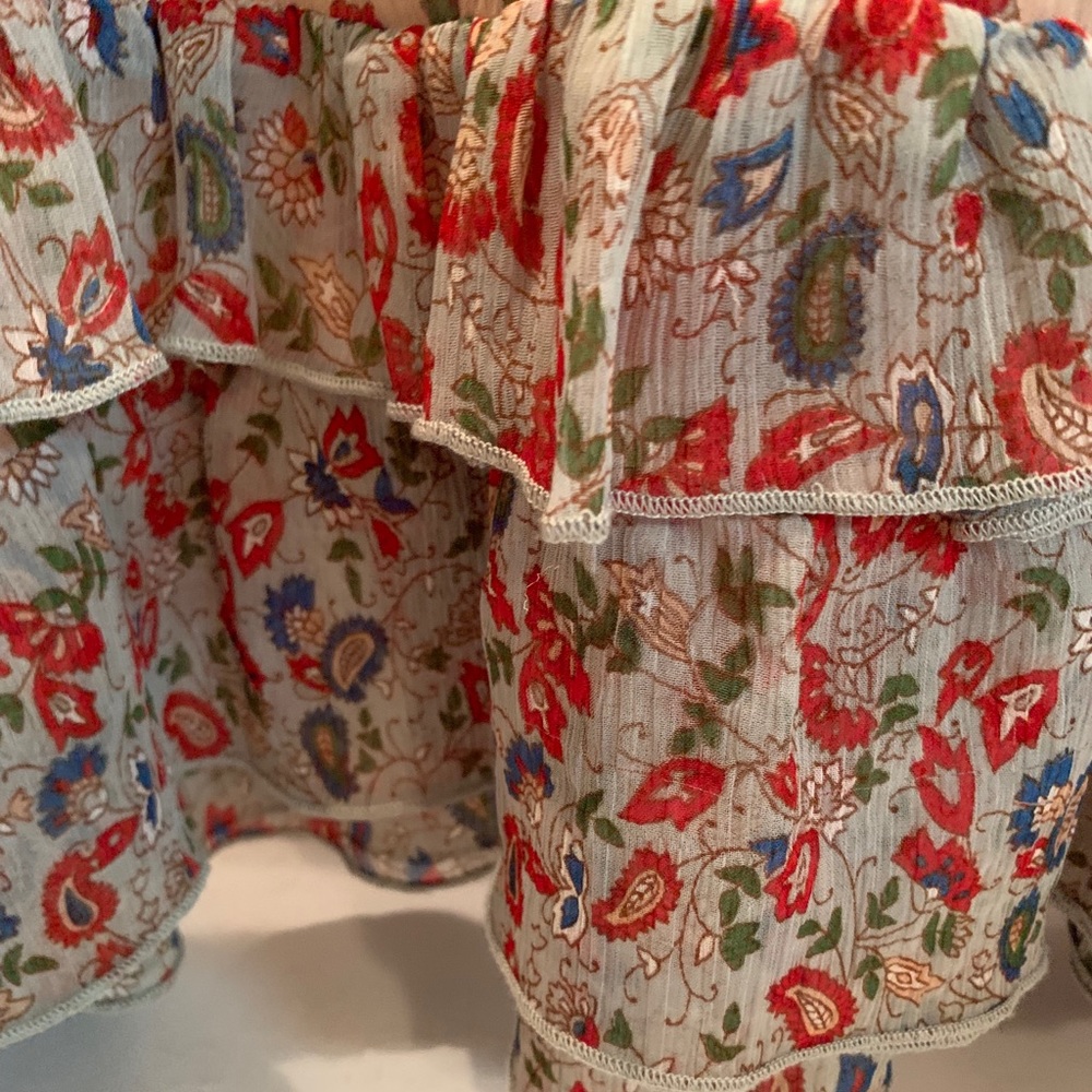 Solitaire Sheer Multi Print Ruffle Tunic - Picture 6 of 8